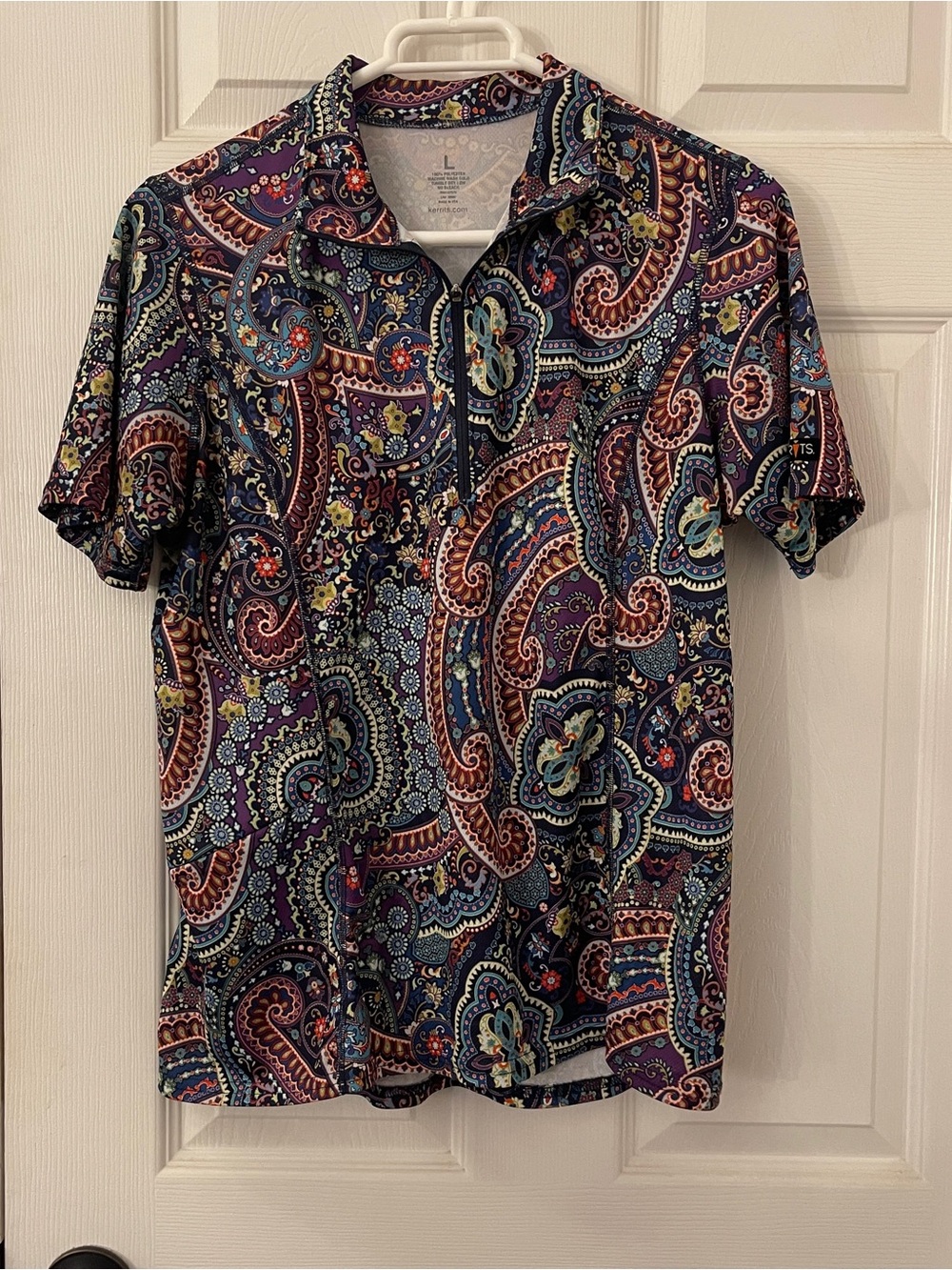 Kerrits Multicolor Paisley Zip Polo - Navy Base